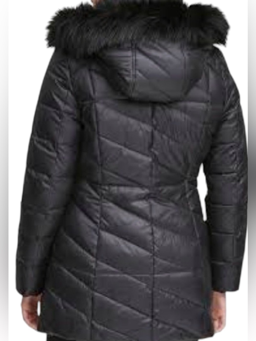 Marc New York 164854 Women's Shirley Faux Fur Trim Hood Parka Black Sz.Large - Picture 2 of 15